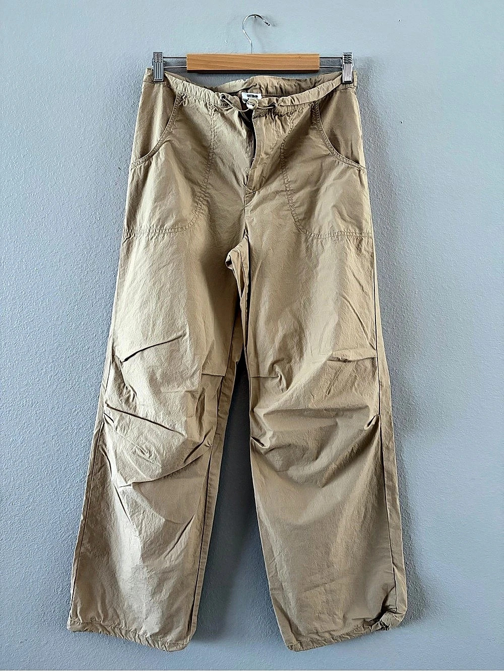 Cotton On Parachute Wide Leg Pants Beige
